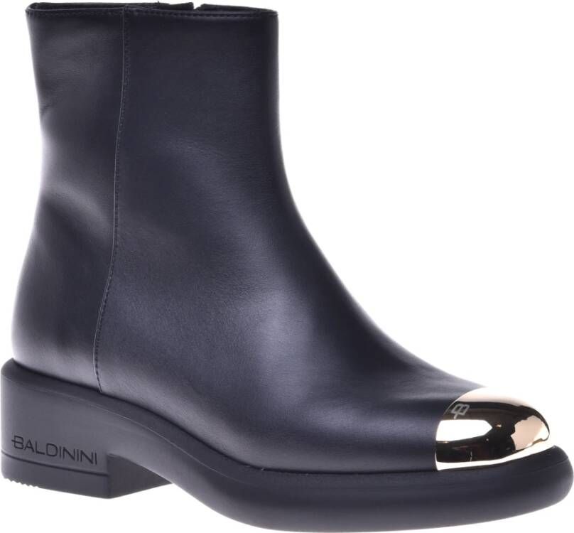 Baldinini Combat boots in black leather Black Dames