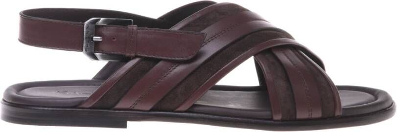 Baldinini Dark brown leather and suede sandal
