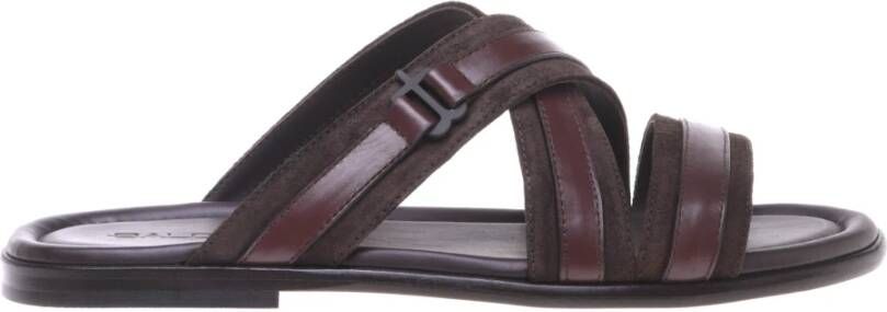 Baldinini Dark brown leather and suede sandal