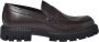 Baldinini Dark brown leather and tumbled leather loafers - Thumbnail 1