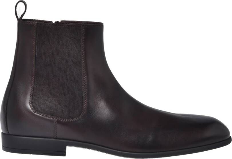 Baldinini Dark brown leather ankle boots