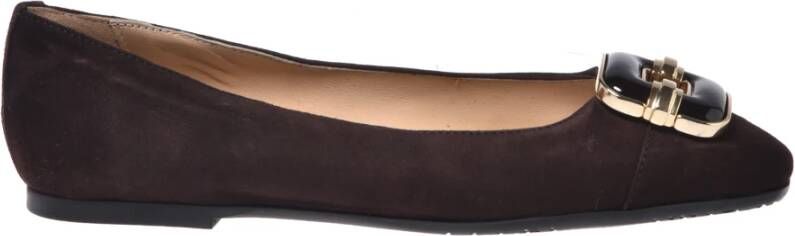 Baldinini Dark brown suede ballerina flats