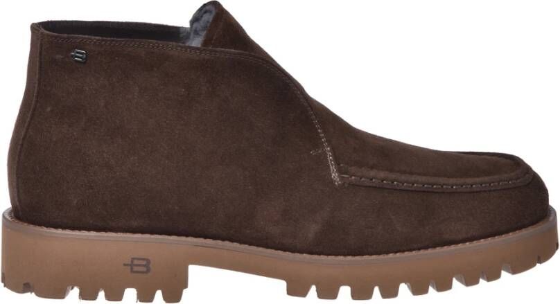 Baldinini Dark brown suede leather ankle boots