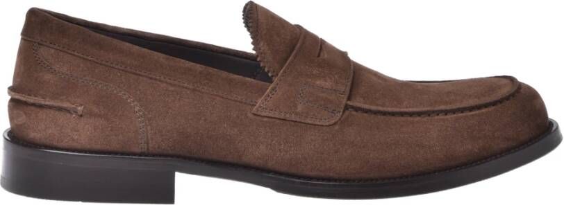 Baldinini Dark brown suede leather loafers