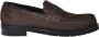 Baldinini Dark brown suede leather loafers - Thumbnail 1