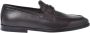 Baldinini Dark brown tumbled leather and leather loafers - Thumbnail 1