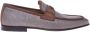 Baldinini Dove grey raffia and leather nubuck loafer - Thumbnail 1