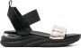 Baldinini Black calfskin and platinum patent leather sandals Zwart Dames - Thumbnail 1