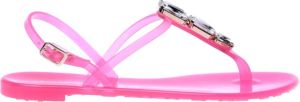 Baldinini Fluo pink rubber thong sandals Roze Dames
