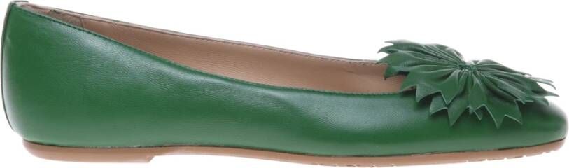 Baldinini Green nappa leather ballerina
