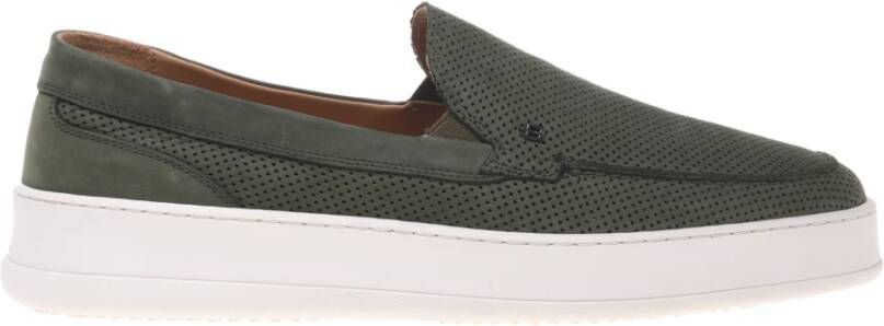 Baldinini Green perforated nubuck slipper