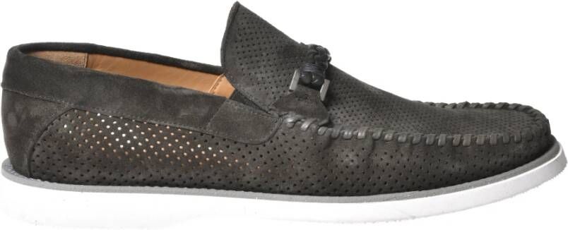 Baldinini Grey perforated suede loafer