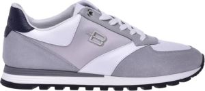 Baldinini Grey suede and white leather low-top trainers Grijs Heren