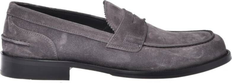 Baldinini Grey suede leather loafers