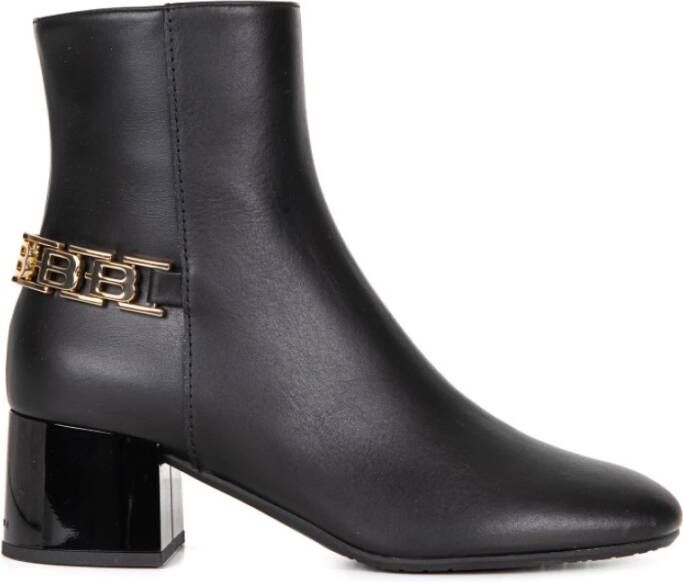 Baldinini Black calfskin ankle boots Zwart Dames