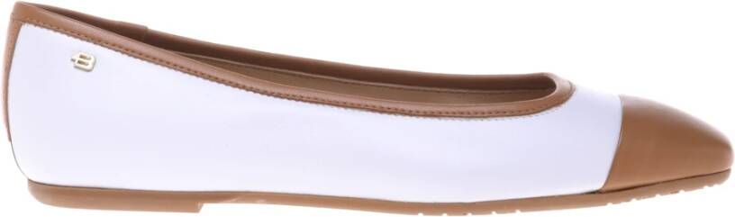 Baldinini Leather and white nappa ballerina flat