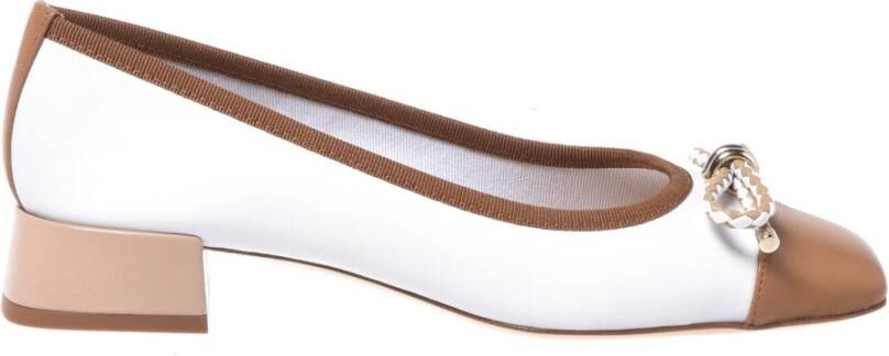 Baldinini Leather and white nappa court shoe