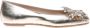 Baldinini Light gold laminated nappa leather ballerina - Thumbnail 1