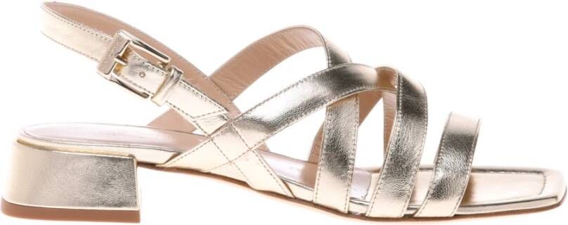 Baldinini Light gold laminated nappa sandal