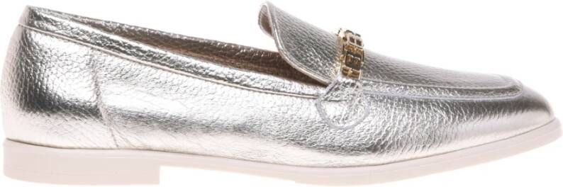Baldinini Light gold laminated tumbled loafer