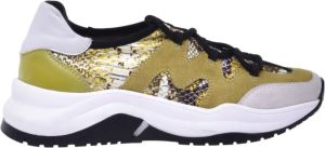 Baldinini Lime snakeskin print running trainers Groen Dames