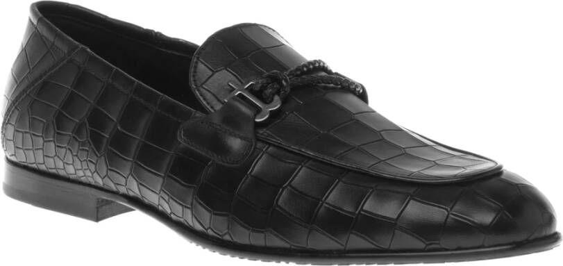 Baldinini Loafer in black with crocodile print Black Heren