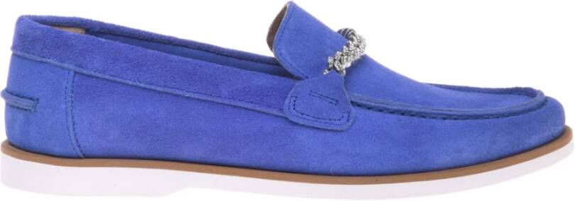 Baldinini Loafer in blue suede leather