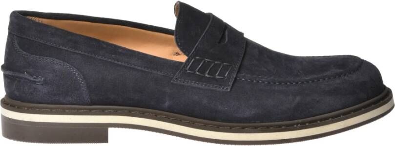 Baldinini Loafer in blue suede leather