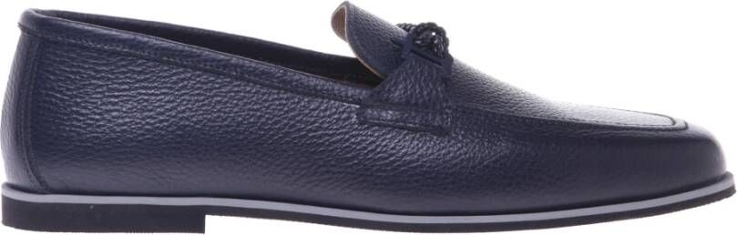 Baldinini Loafer in blue tumbled leather