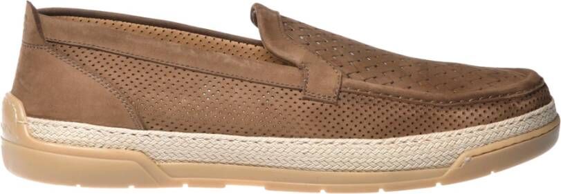 Baldinini Loafer in perforated nubuck and leather weave print