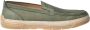 Baldinini Loafer in perforated nubuck and sage green woven print - Thumbnail 1