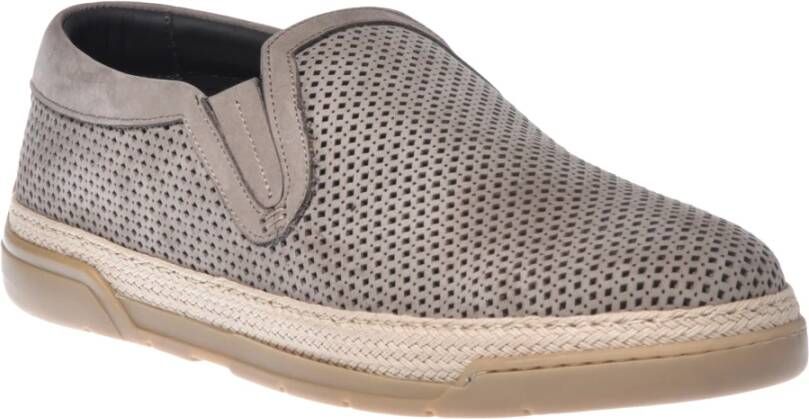 Baldinini Loafer in taupe perforated nubuck Gray Heren