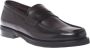 Baldinini Loafers in dark brown leather and tumbled leather Brown Heren - Thumbnail 1