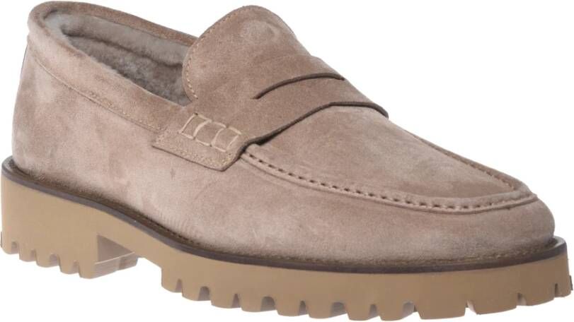 Baldinini Loafers in grey suede leather Beige Heren