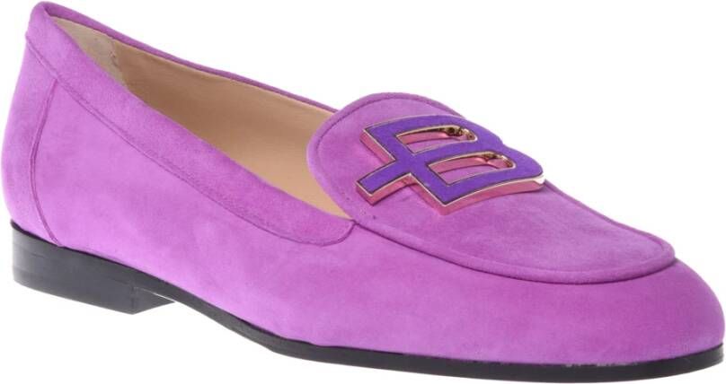 Baldinini Loafers in purple suede Purple Dames