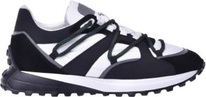 Baldinini Low-top trainers in black suede and white fabric Zwart Heren