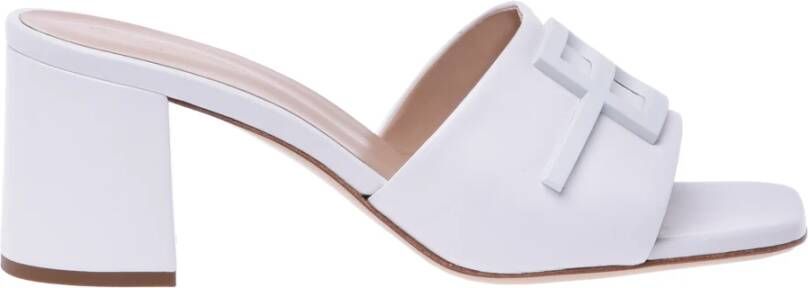 Baldinini Milk-white nappa leather sandals Beige Dames