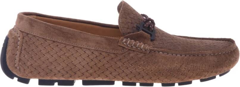 Baldinini Moulded and perforated suede leather loafer