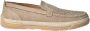 Baldinini Nubuck perforated loafer with beige woven print - Thumbnail 1