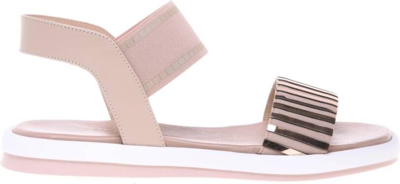 Baldinini Nude leather and mirror sandal