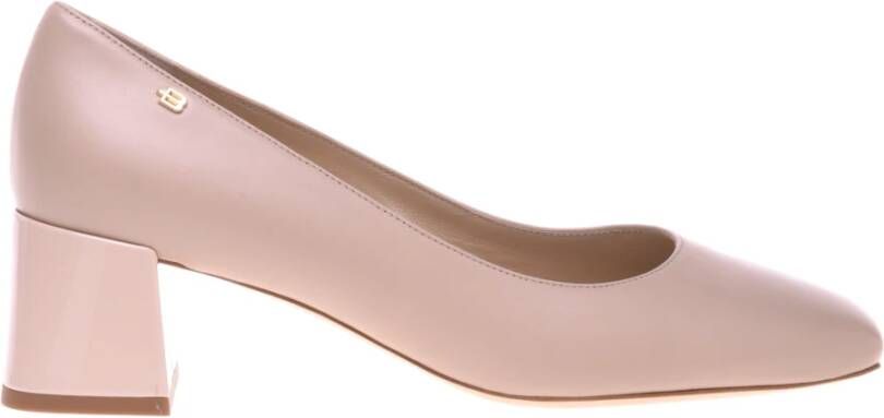Baldinini Nude leather and patent leather court shoe