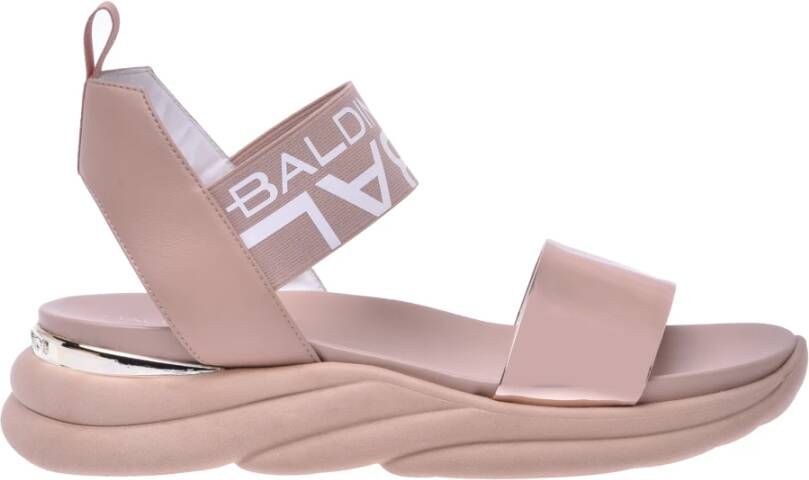 Baldinini Nude patent leather and calfskin sandals Beige Dames