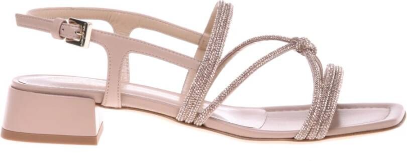 Baldinini Nude rhinestone nappa sandal