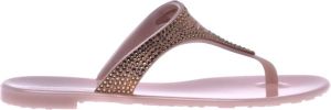 Baldinini Nude rubber thong sandals Roze Dames