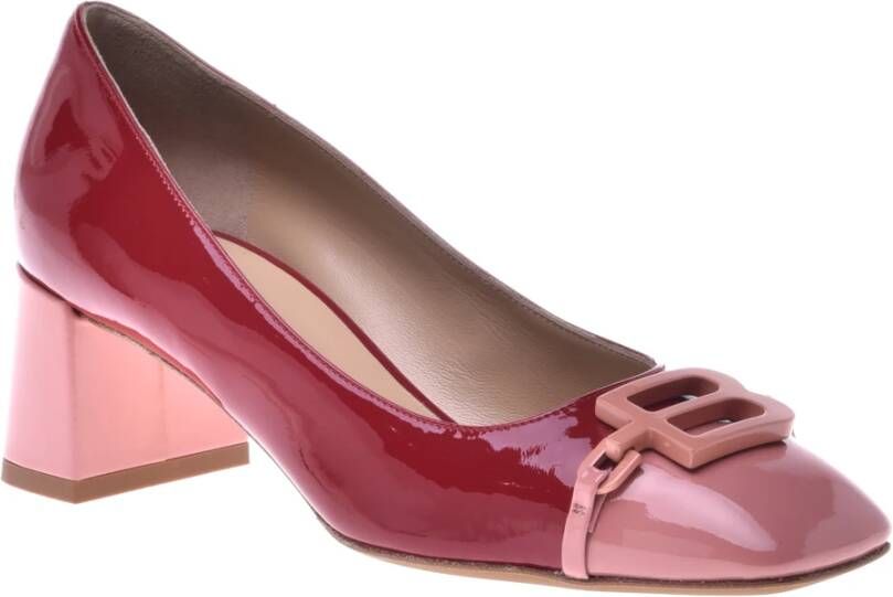 Baldinini Pink and red calfLeather leather court shoes Multicolor Dames