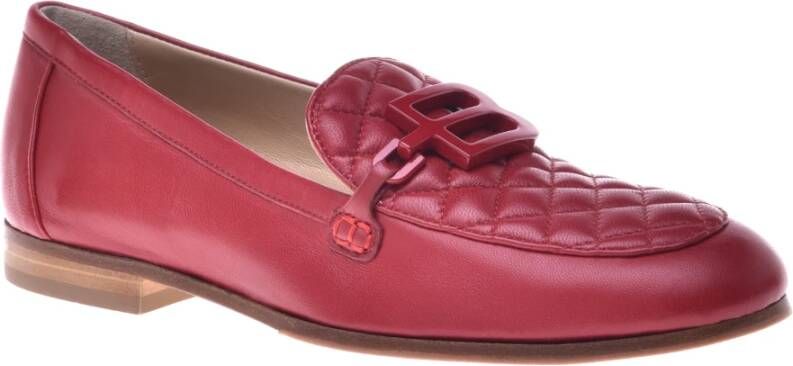 Baldinini Red nappa leather loafers Red Dames