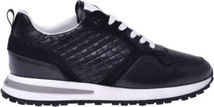 Baldinini Running trainers in black calfskin leather Zwart Heren