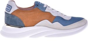 Baldinini Running trainers in orange split leather and light blue fabric Meerkleurig Dames
