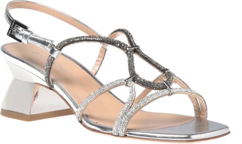 Baldinini Sandal in silver nappa leather Gray Dames
