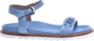 Baldinini Sky blue calfskin sandals Blauw Dames